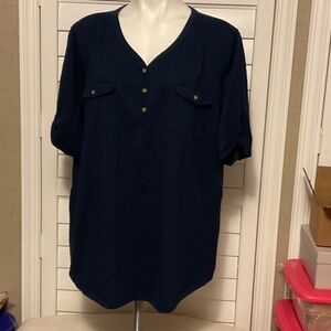Croft & Barrow Navy Short Sleeve Top